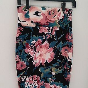 Black floral dress skirt